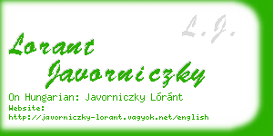lorant javorniczky business card